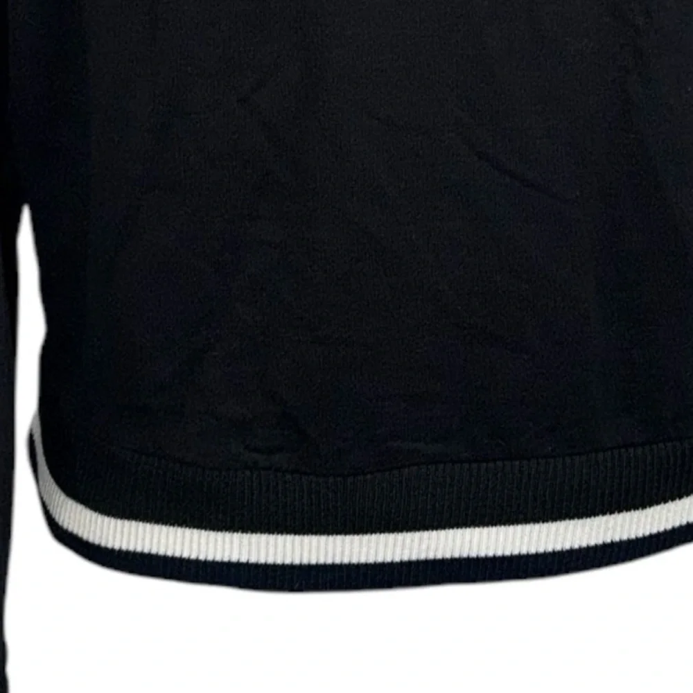 J. Crew Women’s Half Zip Sweater Black Crop Small